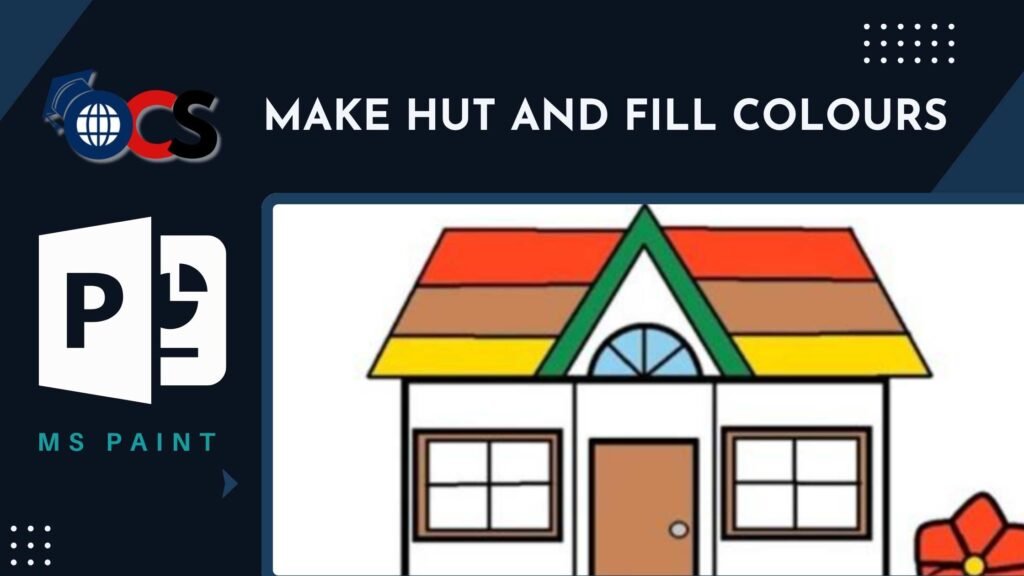 online computer study - MS Paint Project Free for student of Hut drawing